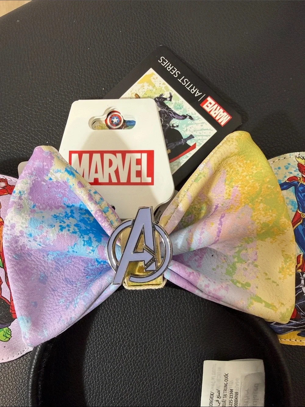 NWT Disney Marvel Multicolor Avengers Mouse Ear Headband with Removable Bow